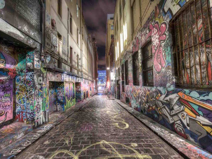 Hosier Lane in Melbourne, Australia.