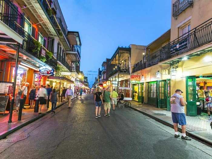 The streets of New Orleans, Louisiana.