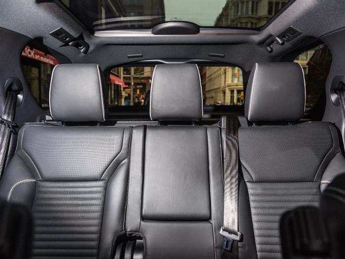 While its dual sunroofs flood the cabin with light, even for those in the third row.