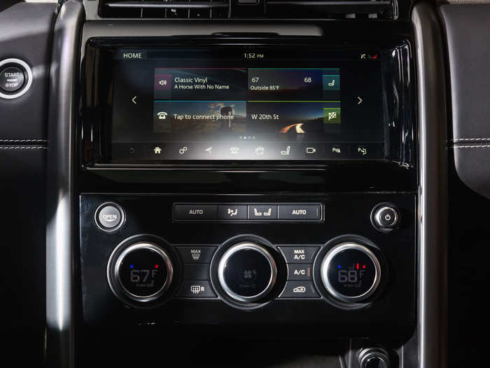 The new Discovery is equipped with a 10-inch touchscreen running Jaguar Land Rover