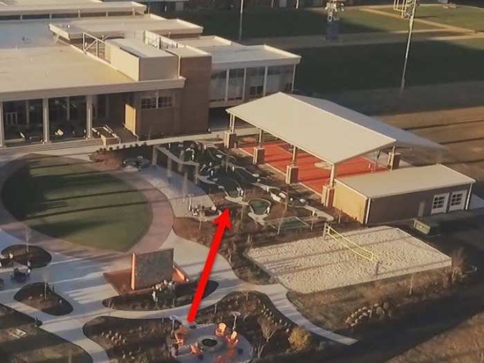 If you look closely next to the basketball court, that is a 9-hole miniature golf course.