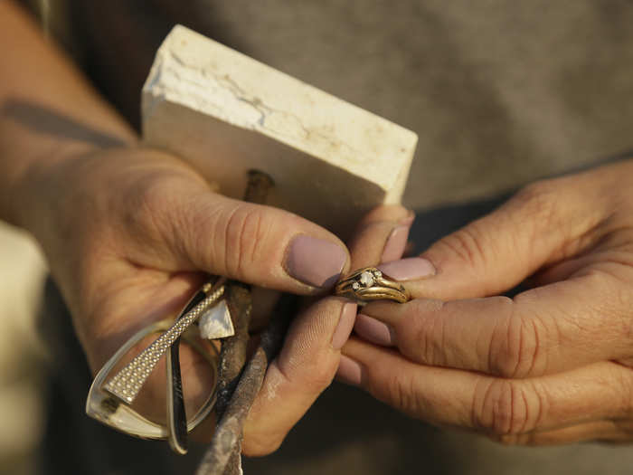 Her wedding ring, along with her son