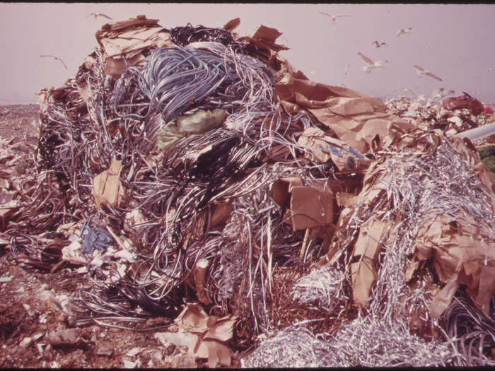 Garbage was dumped in the marshes of Spring Creek on Jamaica Bay, as seen in the 1973 image below.