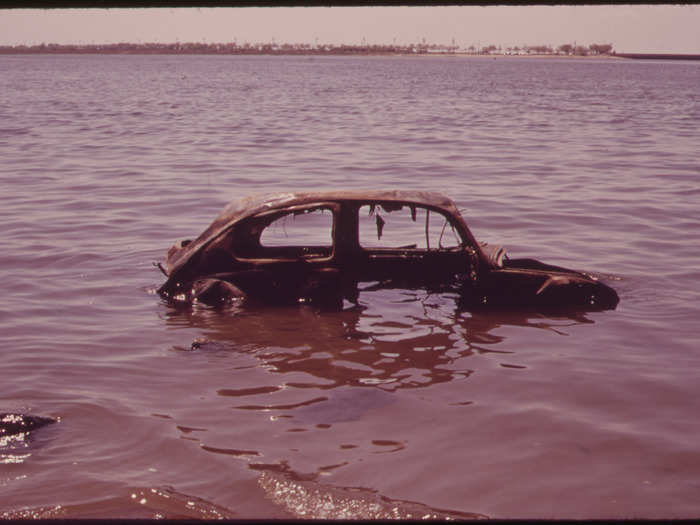 In 1973, an abandoned car sat in Jamaica Bay ...