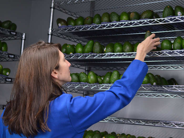 Edipeel is a transparent coating that you spray on produce or dip items into.