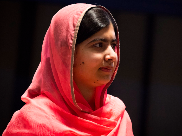 13. Malala Yousafzai, 20, is a Pakistani activist and the youngest ever Nobel Prize winner. Awarded the Nobel Peace Prize for her work towards women