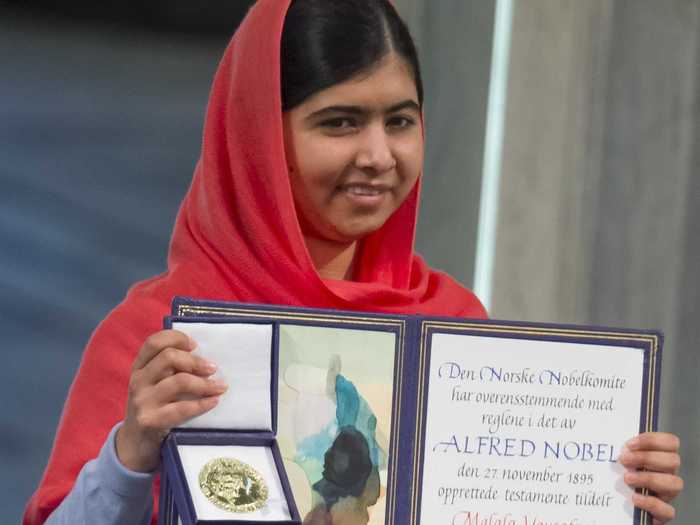 In 2014, Yousafzai became the youngest recipient of the Nobel Peace Prize. She said the award was also "for those frightened children who want peace. It is for those voiceless children who want change."