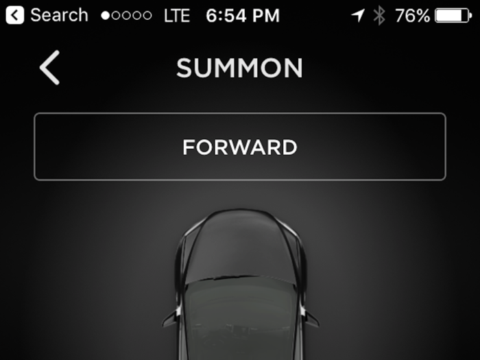 The app also lets you drive your Model X like a remote control car, "summoning" it to move forward and back.