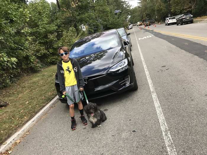 I put one of the kids in charge of the dog while I packed the Model X.