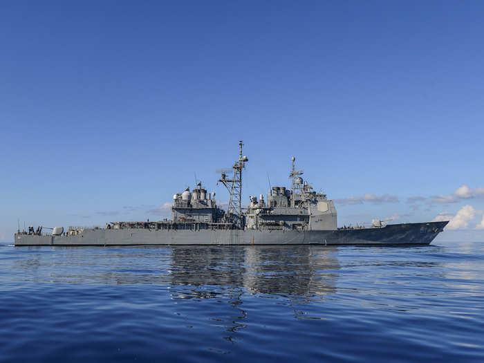 The USS Monterey, which measures about 567 feet long and 55 feet wide, was christened in October 1988 and commissioned in June 1990.