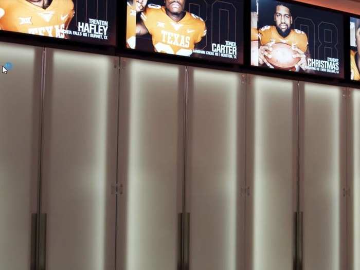 Each locker has its own 37-inch television on top which is basically just the world