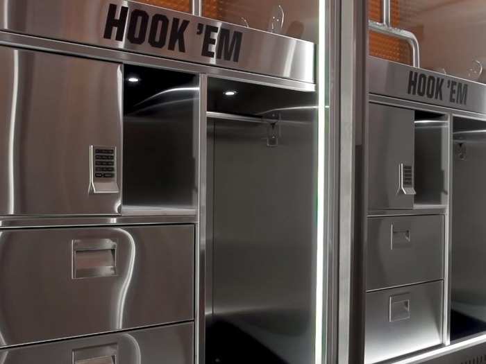 The lockers are stainless steel instead of wood, which allows them to have an anti-bacterial feature and reduces the stink.