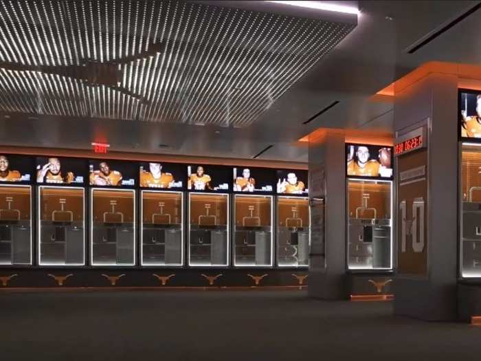 A lot of locker rooms have the team logo on the floor. The Longhorns now have a glowing Bevo on the ceiling. Can