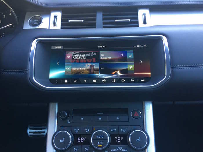 The InControl system works well in the Evoque. We liked the intuitive menus and quick response. While this system has had reliability issues in other JLR models, we didn