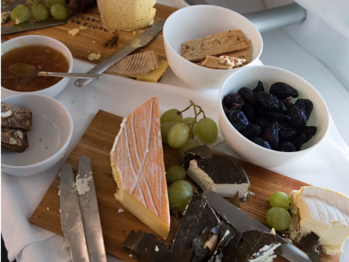 There was also selections of fruit and cheeses available in the rear galley.