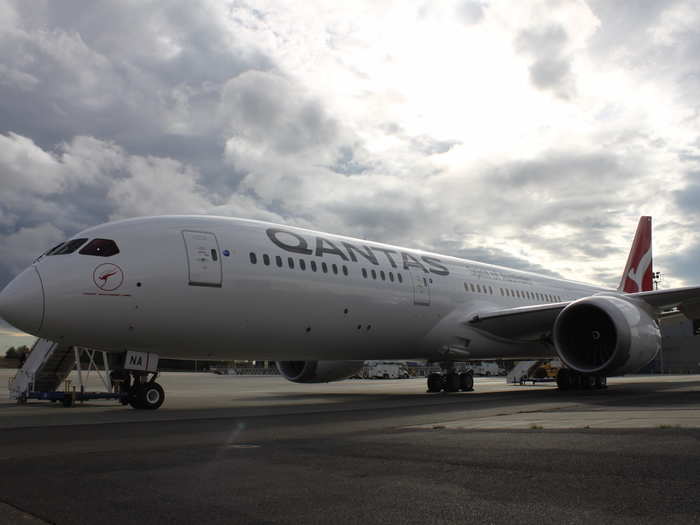 Here it is. The first Boeing 787 Dreamliner to enter the Qantas fleet.