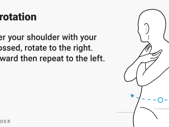 Keeping your posture solid, move through your trunk rotations, again holding 30 to 60 seconds.