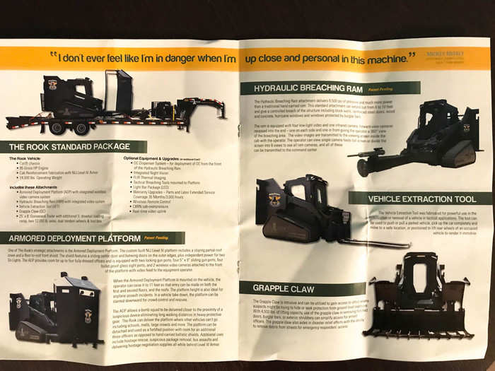 The Rook comes with four attachments, seen in the brochure below.