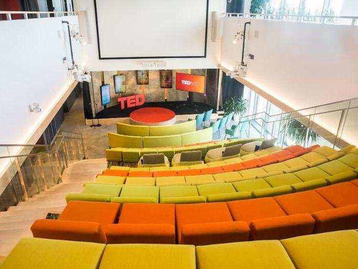 TED holds its all-hands meetings in the theater, in addition to various salon and TED Fellows events. It seats more than 100 people.