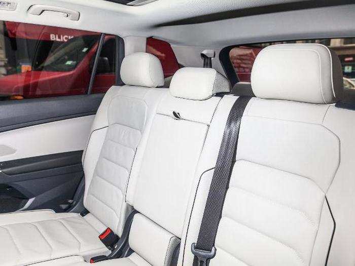 As a result of the extended wheelbase, the second row of the Tiguan has ample room for three adults.