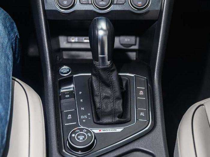 The center console features a traditional PRND shifter (THANK YOU!) rather than a joystick. There