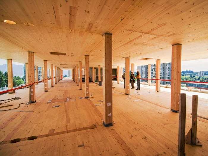 It features a timber interior designed by Acton Astry Architects, and can house 404 students.