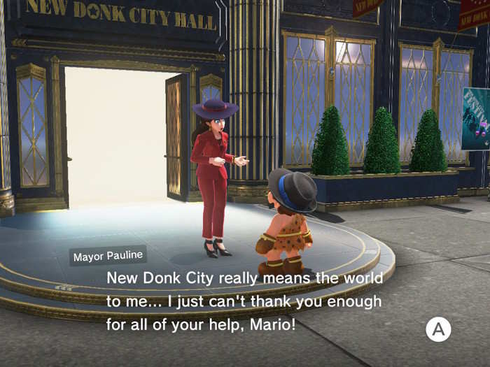 New Donk City is even run by Mayor Pauline — the same Pauline who appeared in the original "Donkey Kong" game as the damsel in distress.