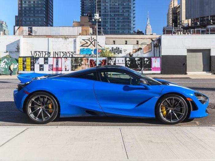 Overall the McLaren cuts a futuristic silhouette through the air as it drives down the street. In fact, every surface is designed to efficiently channel air around the car.