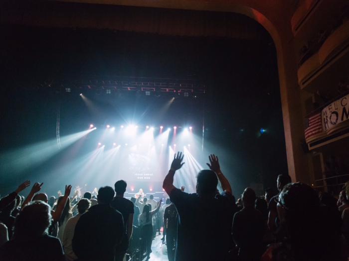 A large chunk of the service was dedicated to advertising Hillsong events.