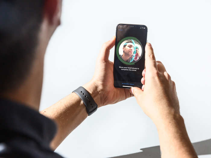 The TrueDepth camera lets you unlock the phone with Face ID facial recognition. It replaces Touch ID, the fingerprint sensor system from older iPhones.