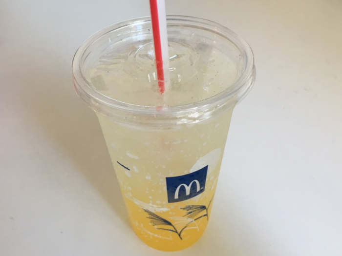 We also tried the Yuzu McFizz. This was supposed to have the sour-sweet citrus flavor that the Yuzu has. However, it was like drinking a yellow, more citrus-flavored Sprite.