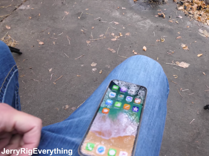 Zack from JerryRigEverythin dropped the iPhone X from knee-height, or about three feet, and it was "totally fine."