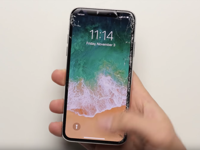 Dropped from about shoulder-height, the iPhone X