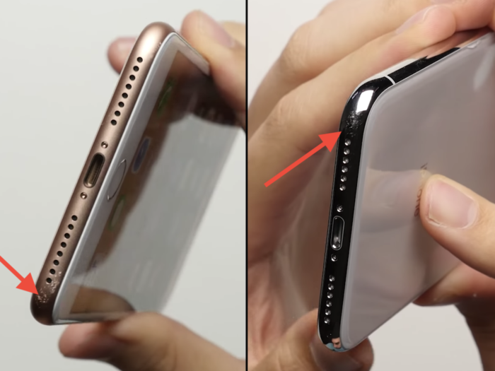 Dropped from waist-height on its bottom edge, it seems that the iPhone X