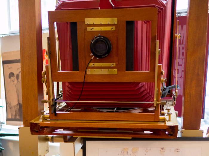 A vintage Viennese creation, the massive Polaroid camera is only one of seven left in the world. It takes instant photos that are 20x24 inches in size.