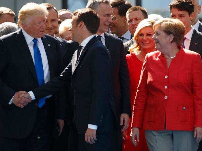 Macron thought he had won. But later that day, as the French president walked up to Trump and a group of other world leaders, he tried unsuccessfully to avoid shaking hands with Trump. He failed, and Trump got him back ...