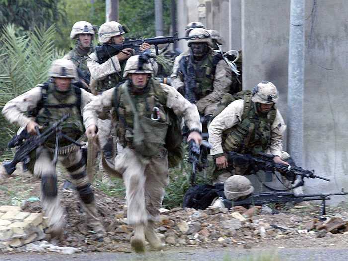 One of fiercest Marine battles in Iraq was in Fallujah, known as the "city of mosques," in 2004. It was the only battle in Marine Corps history where leaflets were dropped to alert civilians that troops were coming and to unnerve the enemy.