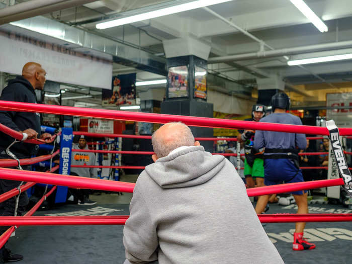 Trainers and boxers are always checking in on the sparring matches to offer advice. Silverglade said it is the same when professional boxers are in the gym. Mike Tyson, he said, would often offer tips to amateurs and recreational fighters.