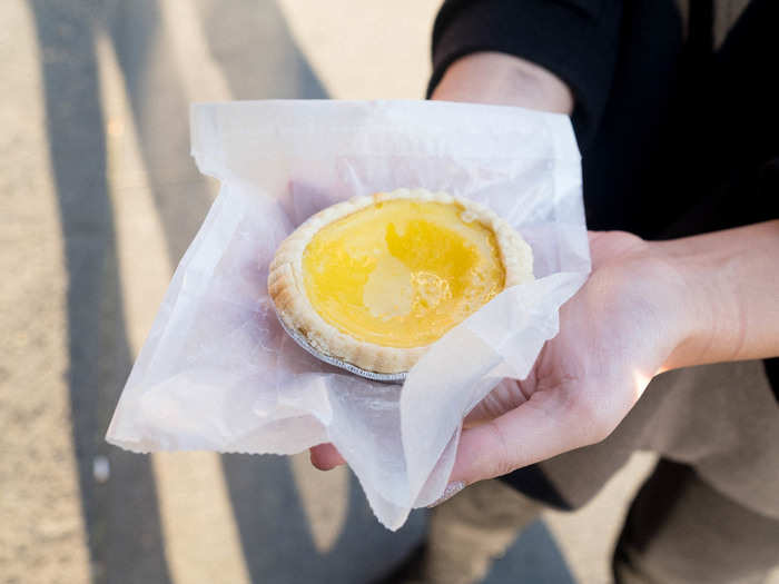 One of the downsides of a big hall is that it can be hard to find the most popular dishes. We took a walk to Hop Shing, another dim sum restaurant, to get the traditional egg tart (