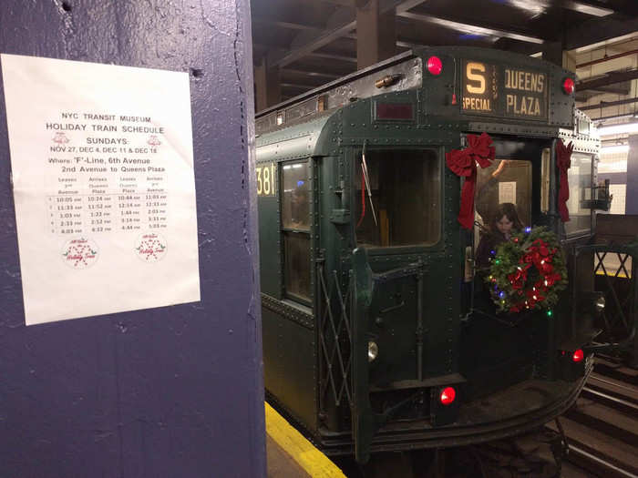 Since the vintage subway line runs during the holidays, it