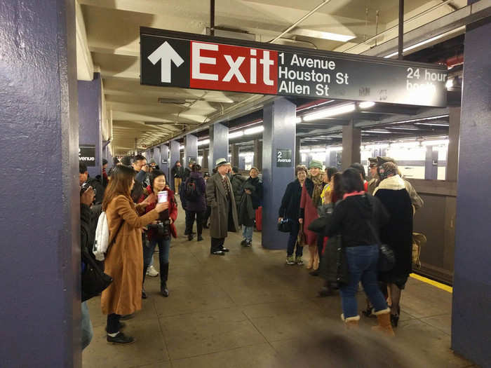 The gentleman here in the white hat told me that he and his crew were going to a party afterward at Webster Hall, an event space/concert hall in Manhattan