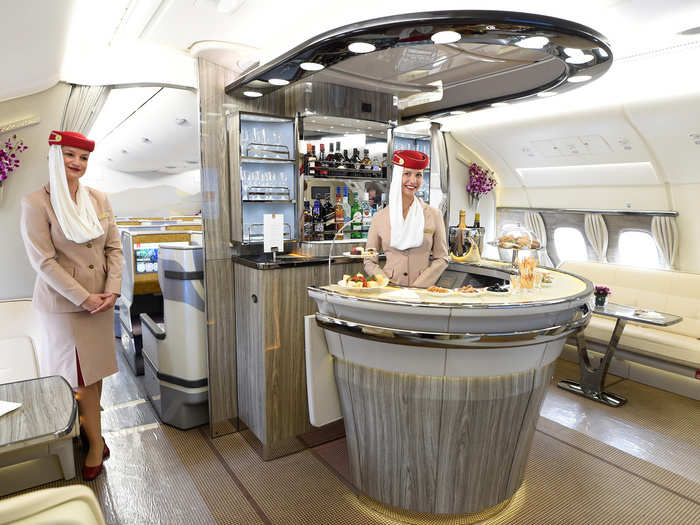 The Airbus delivered. Premium features such as walk-up bars, ...