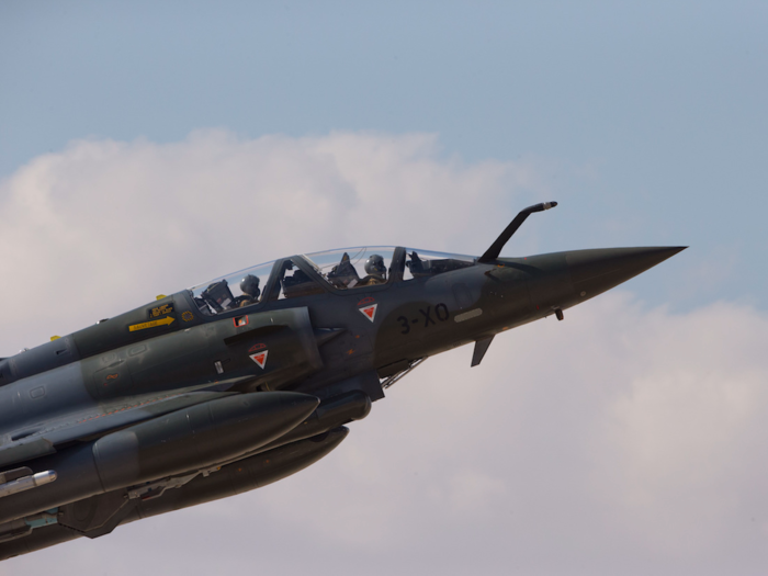 French pilots were also able to show the capabilities of their Mirage 2000D jet fighters.