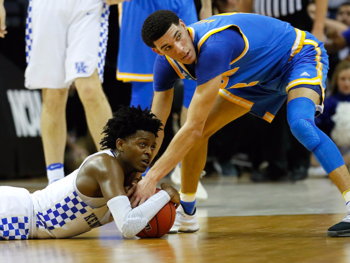 In college, Lonzo led the Bruins to a 29-4 record, good for a No. 3 seed in the NCAA Tournament. But he was flummoxed by eventual rookie classmate De