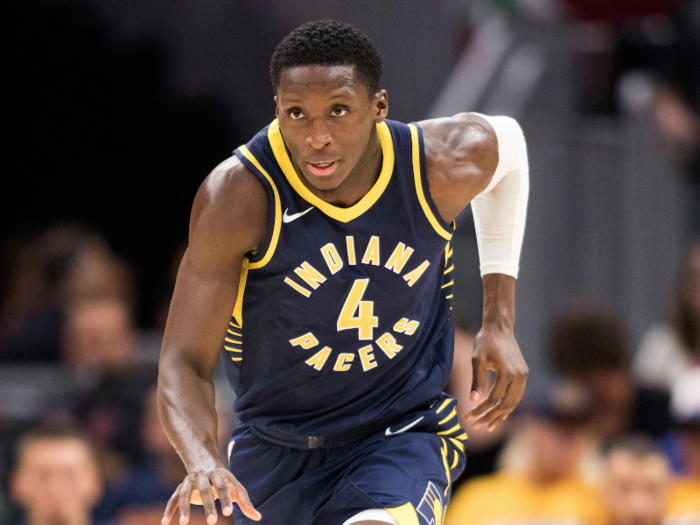 Oladipo now plays for the Indiana Pacers. He has career averages of 16 points, 4.4 rebounds, and 3.7 assists per game.