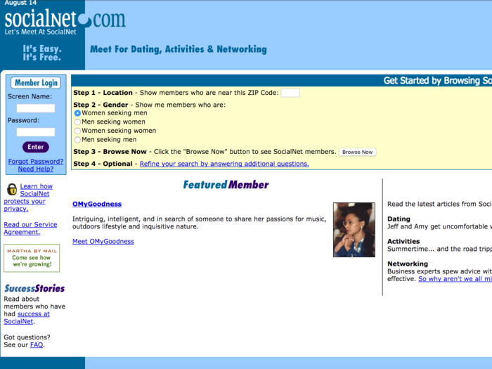 After short stints at both Apple and Fujitsu, Hoffman decided to start his own tech company in 1997, a site called SocialNet. It was a place to find dates or connect with friends, making it one of the first social networks.