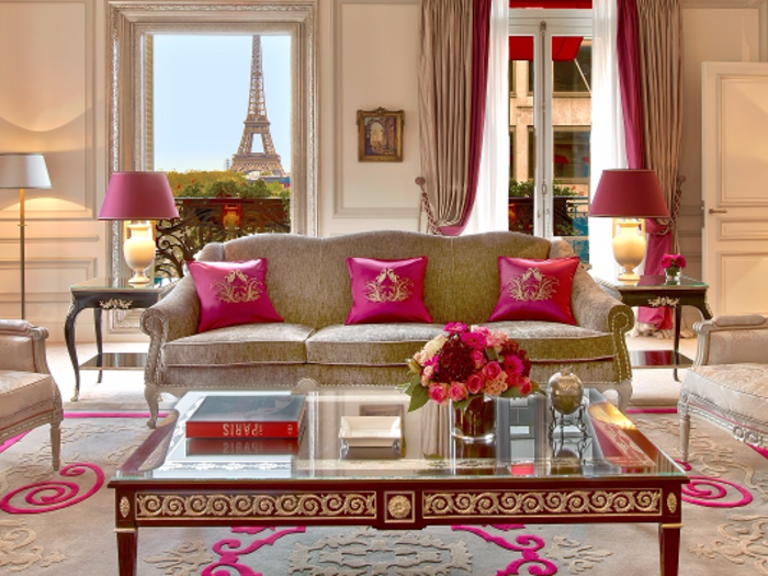 Guests can channel their inner French aristocrat at the Hôtel Plaza Athénée in Paris.