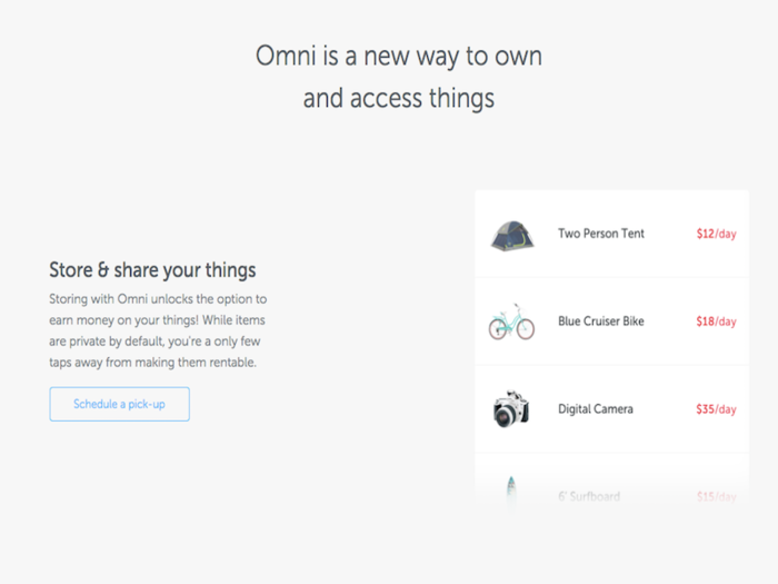 Omni: Store and rent out your unused stuff