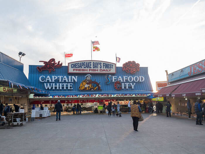 At the end of the promenade is the oldest part of The Wharf, the Maine Avenue Fish Market. Opened in 1807, the market is the oldest open-air fish market in the US. The development will retain the historic market and many of its existing tenants.