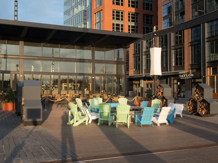 A big draw of the restaurant is the 40-seat patio out back. There are built-in heat lamps and a number of fire pits so people can dine outside year-round.